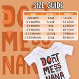 Don't Mess With Nana Baby Grow for Baby Girl or Boy, Cute and Comfortable Baby Vests
