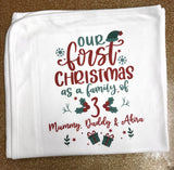 Our First Christmas As Family Of Personalised Baby Gifts (Can be personalised up to Family of 6)