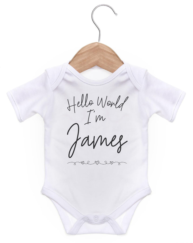 Hello World I'm Personalised Baby Vest