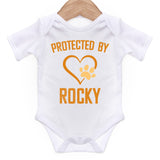 Protect By Dog Personalised Baby Grow With Matching Dog Scarf Bandana