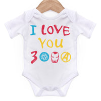I Love You 3000 Baby Grow for Baby Girl or Boy, Cute and Comfortable Baby Vests