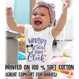 World's Cutest Alarm Clock Funny Grow for Baby Girl or Boy, Cute and Comfortable Baby Vests