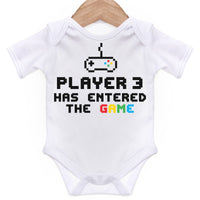 Player 3 Has Entered The Game Short Sleeve Bodysuit / Baby Grow For Baby Boy Or Girl