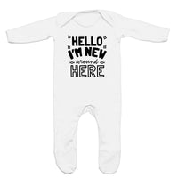 Hello I'M New Around Here Rompersuit For A Baby Boy Or A Girl