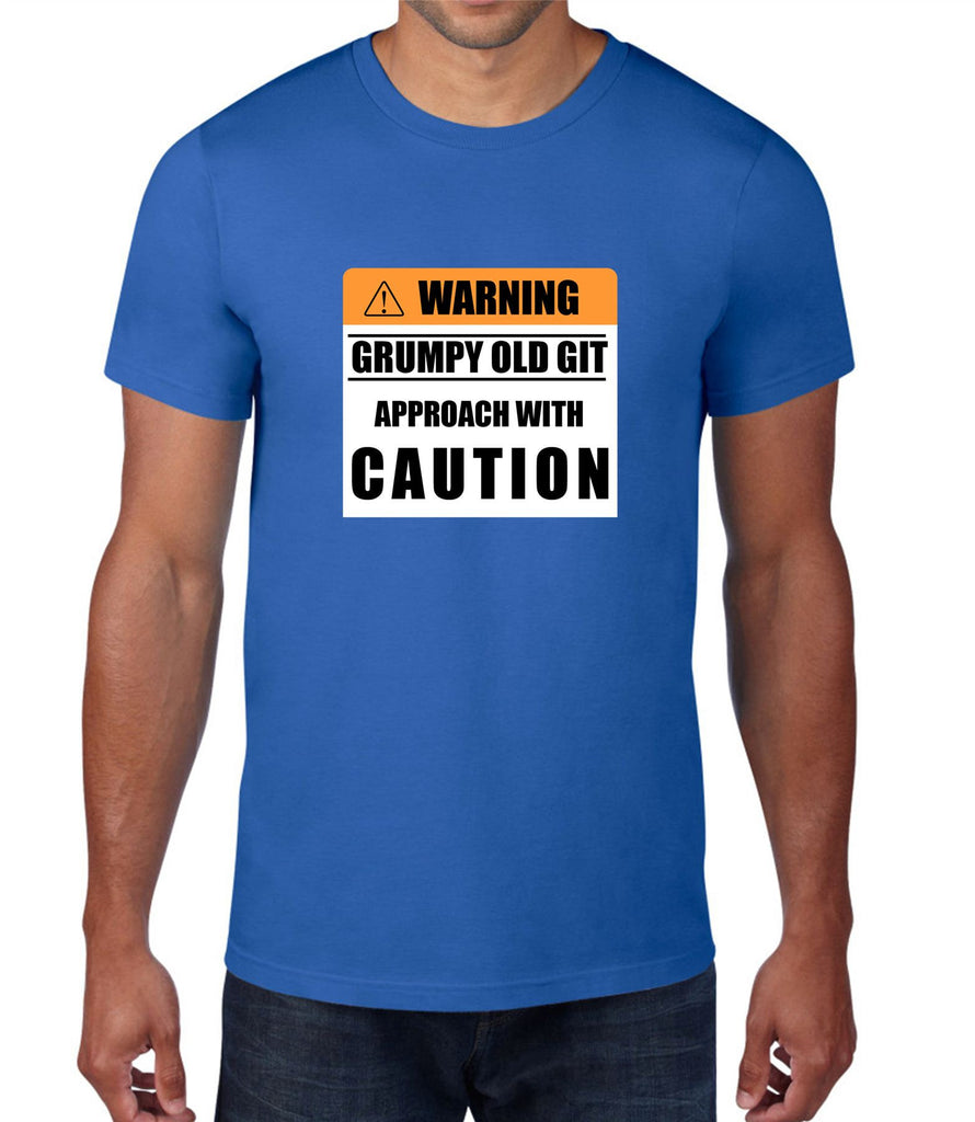 Warning Grumpy Old Git Approach With Caution Funny Mens T Shirt