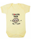I Love My Uncle This Much Baby Boy Girl Unisex Short Sleeve Bodysuit (Baby Pink, 0-3m)