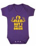 I Would Flex But I Like This Onsie Baby Boy Girl Unisex Short Sleeve Bodysuit  (Black, 0-3m)