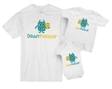 Daddy Monster And Baby Monster Father And Baby Matching T Shirt & Bodysuit Set