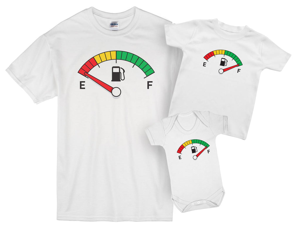 Daddy Empty and Baby Full Fuel Father And Baby Matching T Shirt & Bodysuit Set