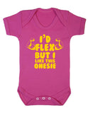 I Would Flex But I Like This Onsie Baby Boy Girl Unisex Short Sleeve Bodysuit  (Black, 0-3m)