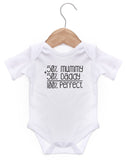 50% Mummy 50% Daddy 100% Perfect Short Sleeve Bodysuit / Baby Grow For Baby Boy Or Girl