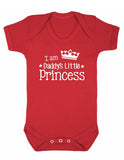 I Am Daddys Little Princess Baby Boy Girl Unisex Short Sleeve Bodysuit (Black, 0-3m)