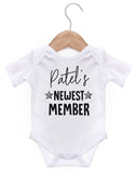 Surname's Newest Member Personalised Baby Vest