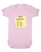 Baby To Do List  Eat Sleep Poop Baby Boy Girl Unisex Short Sleeve Bodysuit