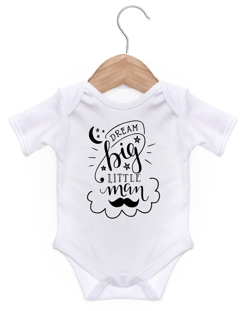Dream Big Little One Short Sleeve Bodysuit / Baby Grow For Baby Boy Or Girl