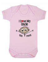 I Love My Uncle This Much Baby Boy Girl Unisex Short Sleeve Bodysuit (Baby Pink, 0-3m)