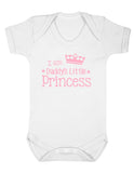 I Am Daddys Little Princess Baby Boy Girl Unisex Short Sleeve Bodysuit (Black, 0-3m)