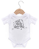 Eat Sleep Sparkle Short Sleeve Bodysuit / Baby Grow For Baby Boy Or Girl