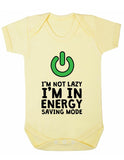 I Am Not Lazy I Am In Energy Saving Mode Baby Boy Girl Unisex Short Sleeve Bodysuit (Baby Pink,0-3m)