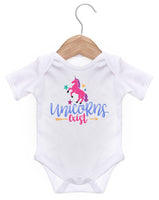 Unicorns Exist Short Sleeve Bodysuit / Baby Grow For Baby Boy Or Girl