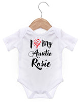 I Love My Auntie (Name) Personalised Baby Vest