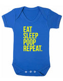Eat Sleep Poop Repeat Baby Boy Girl Unisex Short Sleeve Bodysuit (Black, 0-3m)
