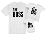 The Boss And The Real Boss Father And Baby Matching T Shirt & Bodysuit Set