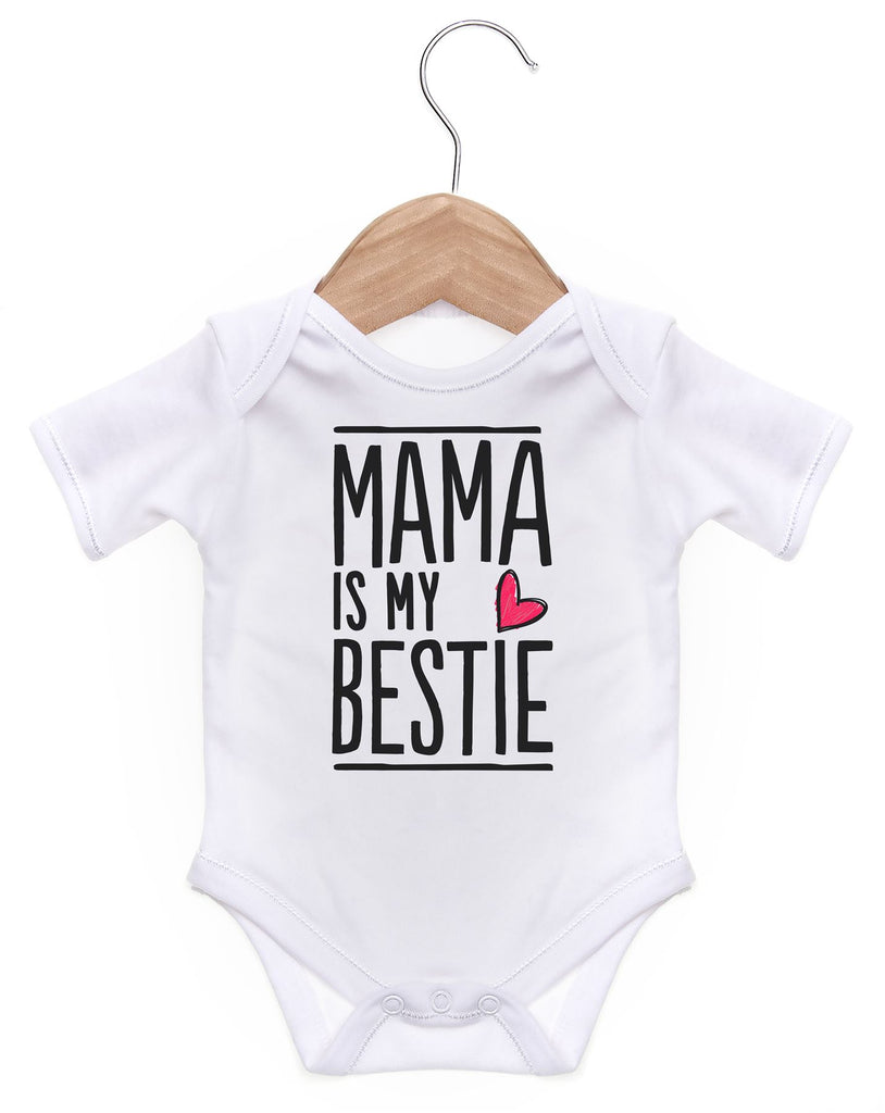 Mama Is my Bestie Short Sleeve Bodysuit / Baby Grow For Baby Boy Or Girl