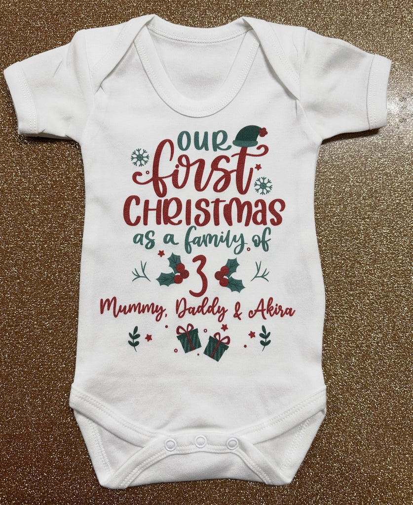 Our First Christmas As Family Of Personalised Baby Gifts (Can be personalised up to Family of 6)