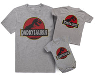 Daddysaurus Babysaurus Skeleton Design Father And Baby Matching T Shirt & Bodysuit Set