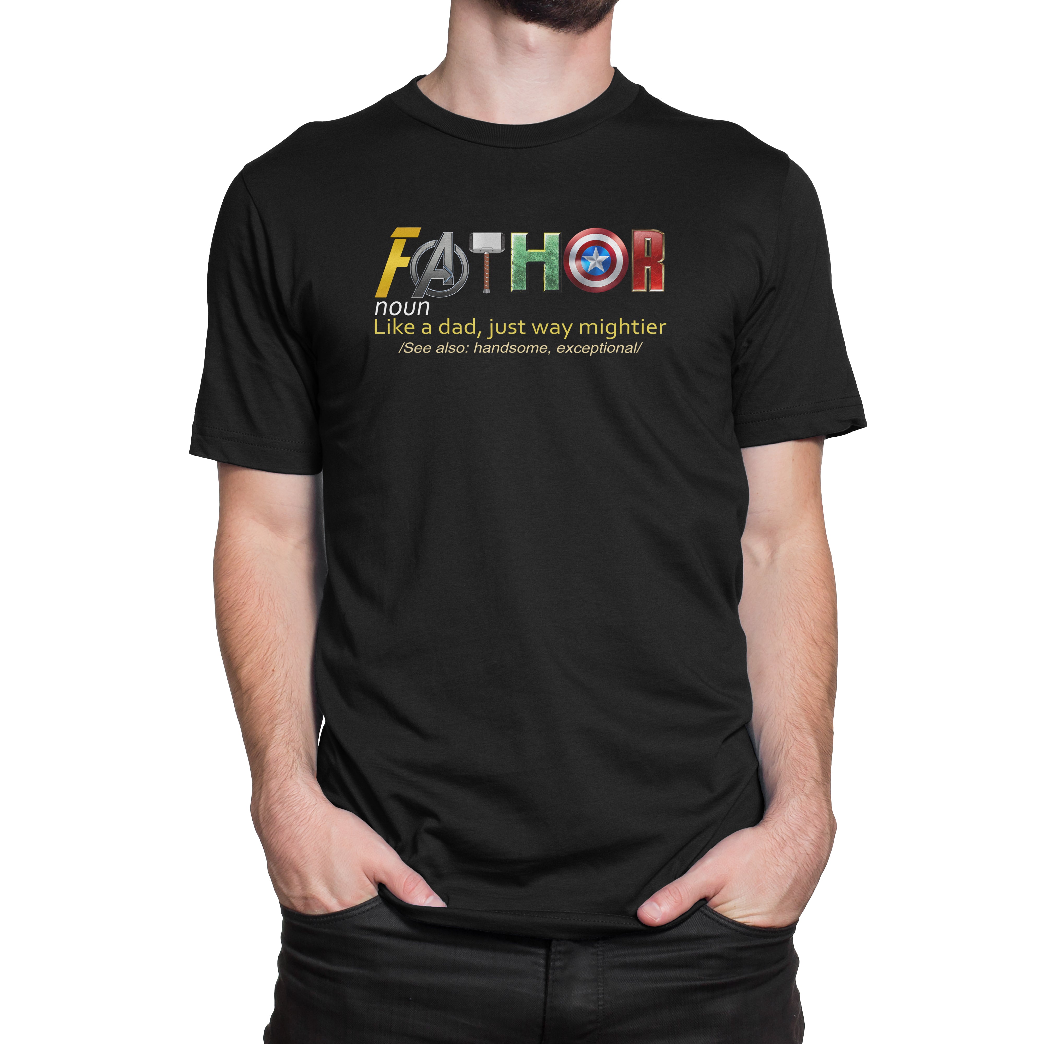 Fathor Dictionary Definition Metallic Effect Print Super Dad T