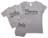 Mummy Makes The Rules Personalised I Break The Rules Mother And Baby Matching T Shirt & Bodysuit Set