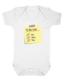 Baby To Do List  Eat Sleep Poop Baby Boy Girl Unisex Short Sleeve Bodysuit