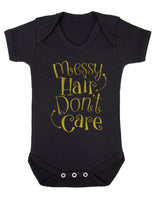 Messy Hair Don't Care Short Sleeve Bodysuit