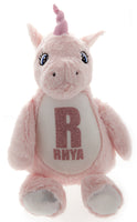 Personalised Pink Unicorn Teddy Bear