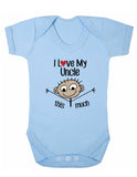 I Love My Uncle This Much Baby Boy Girl Unisex Short Sleeve Bodysuit (Baby Pink, 0-3m)
