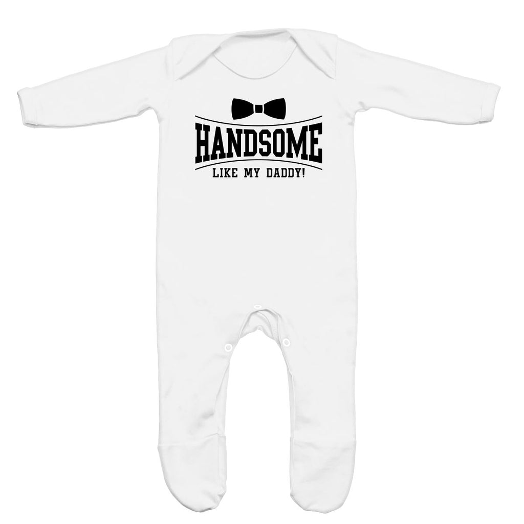 Handsome Like My Daddy Bow Tie Design Rompersuit For A Baby Boy Or A Girl
