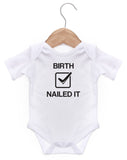 Birth Nailed It Short Sleeve Bodysuit / Baby Grow For Baby Boy Or Girl