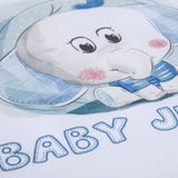 Baby Elephant Design 100% Cotton Personalised Blanket (Blue/Pink Option)
