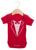 Tuxedo Print Short Sleeve Bodysuit