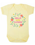 Hello Little Flower Short Sleeve Bodysuit