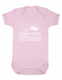 I Am Daddys Little Princess Baby Boy Girl Unisex Short Sleeve Bodysuit (Black, 0-3m)