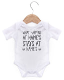What Happens At Aunties Nanas Uncles Personalised Baby Vest