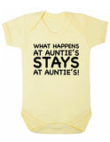 What Happens At Auntie's Stays At Auntie's Baby Boy Girl Unisex Short Sleeve Bodysuit