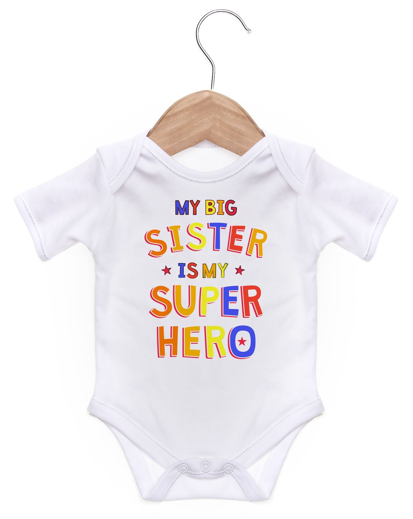 My Big Sister Is My Super Hero Baby Grow For Baby Boy Or Girl Baby Hustle