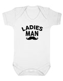 Ladies Man Moustache Baby Boy Girl Unisex Short Sleeve Bodysuit