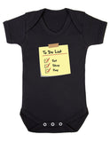 Baby To Do List  Eat Sleep Poop Baby Boy Girl Unisex Short Sleeve Bodysuit