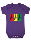 Ragae Baby Guitar Design Baby Boy Girl Unisex Short Sleeve Bodysuit