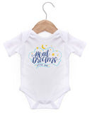 Sweet Dreams Little One Short Sleeve Bodysuit / Baby Grow For Baby Boy Or Girl