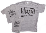 Wizard And Wizard In Training Father And Baby Matching T Shirt & Bodysuit Set
